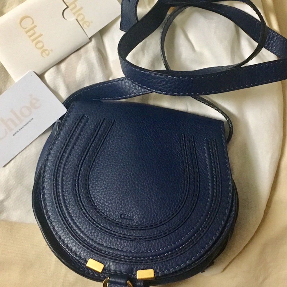 Chloe Marcie Small Crossbody (Navy Blue)